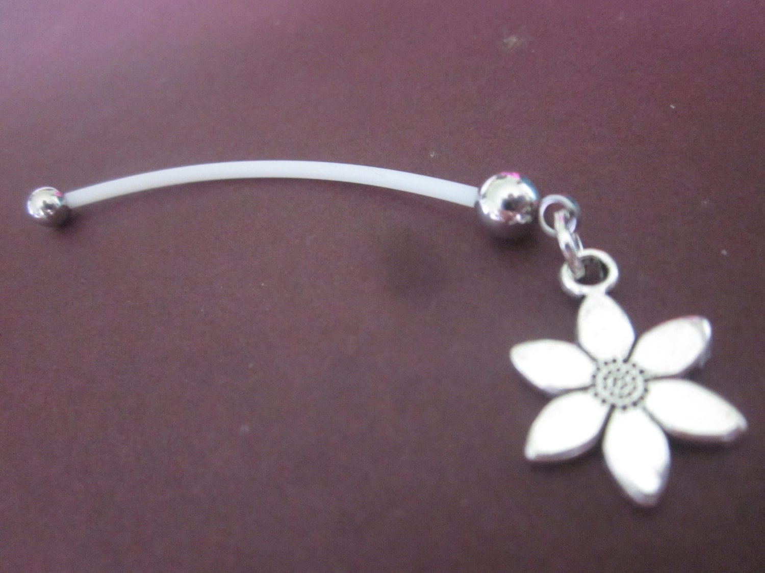 Flower Charm Maternity belly button ring Pregnancy PTFE