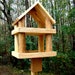 Large rustic wood platform bird feeder has 2 levels Use as a