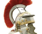 Antique Hand Made brass, steel and horse hair Replica Roman Centurion Helmet Prop