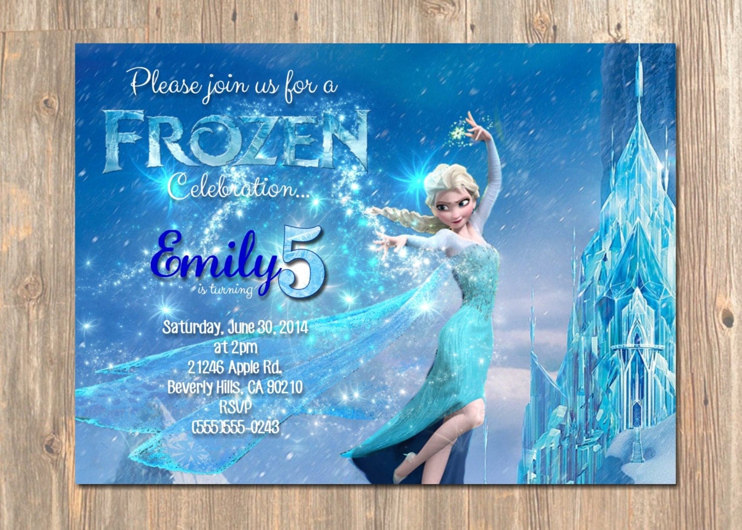 Froz   en Birthday Invitation Elsa Frozen Invitation by 4MustardSeeds