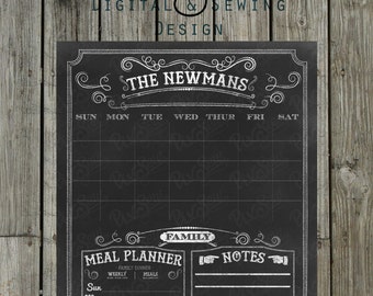 Chalkboard calendar 18x24 fully customizable PRINTABLE DIGITAL