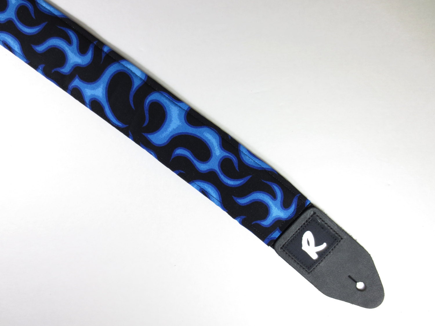 Blue Flame Guitar Strap Cool Vintage Rock n Roll Strap