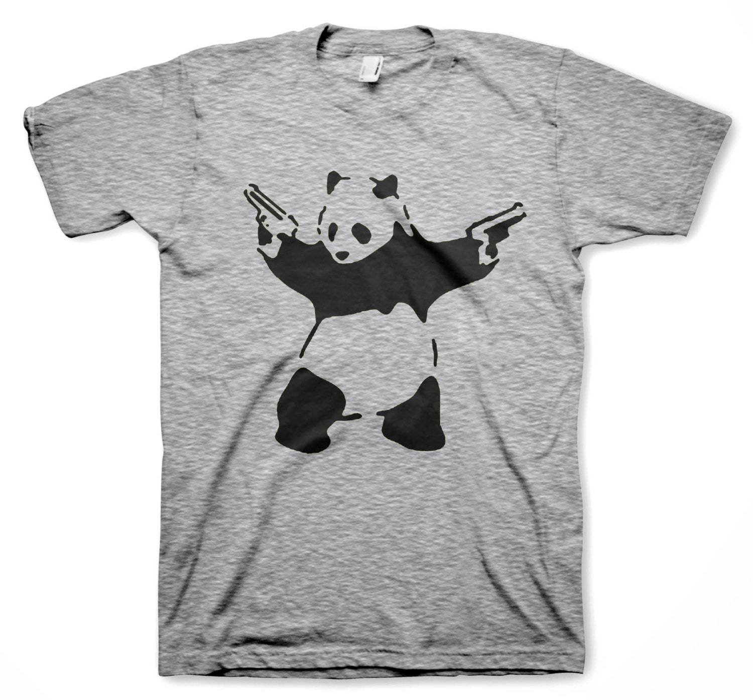 Panda with Guns T-shirt Banksy panda graffiti funny shirts
