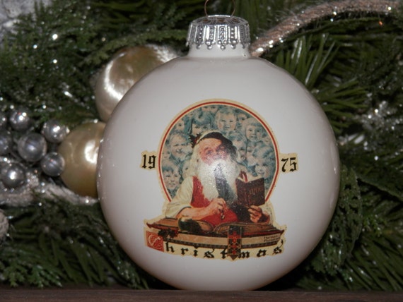 vintage norman rockwell christmas ornament 1975 glass holiday vintage norman rockwell christmas ornament 1975 glass holiday