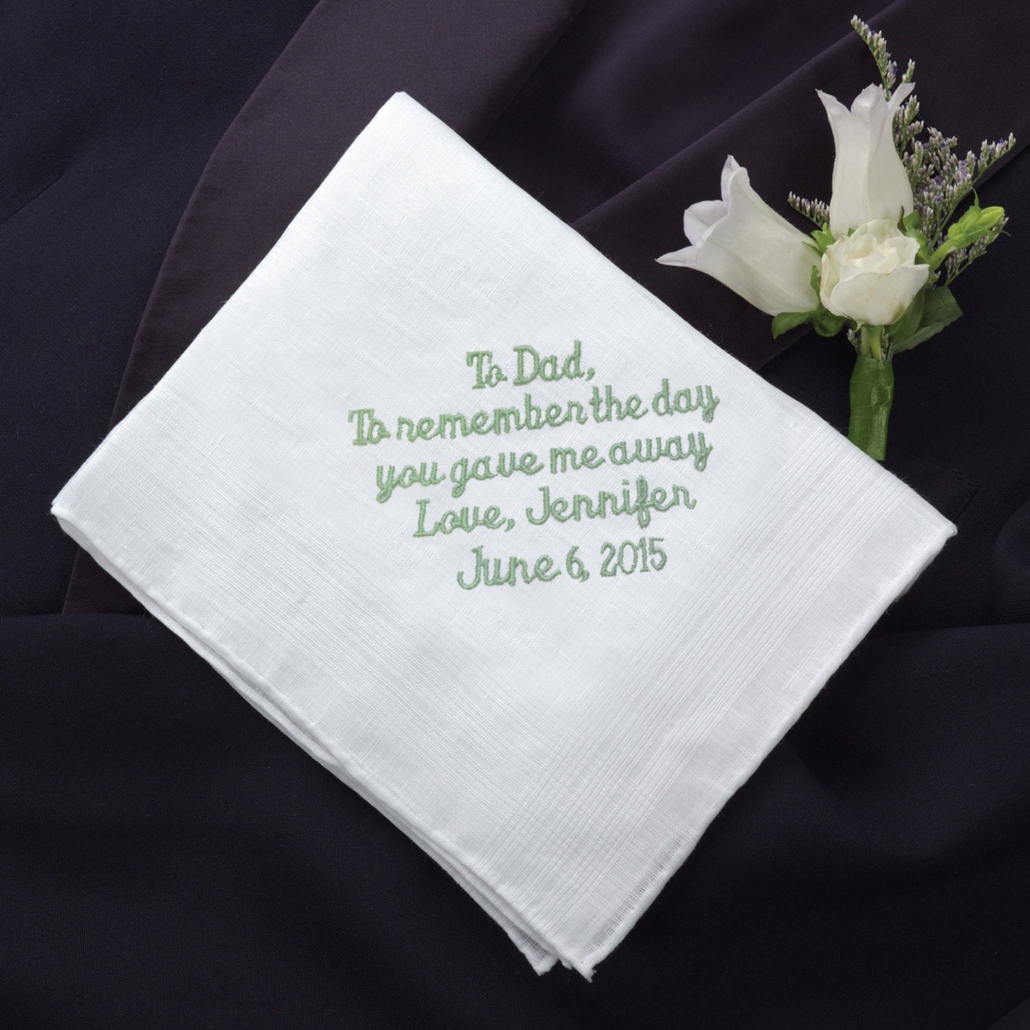 Personalized Father of the Bride Linen Handkerchief