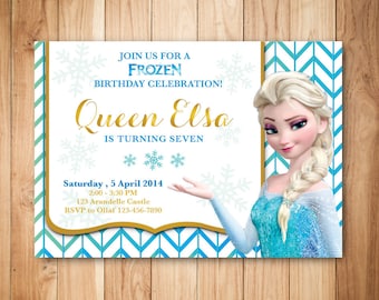 Printable frozen birthday invitation - Elsa birthday invitation - Frozen party invitation - Digital frozen invitation