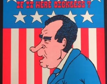 Dickless Country Nixon Original Blacklight Black Light Poster Richard 1972 Dickless Country Nixon Original Blacklight Black Light Poster Richard 1972