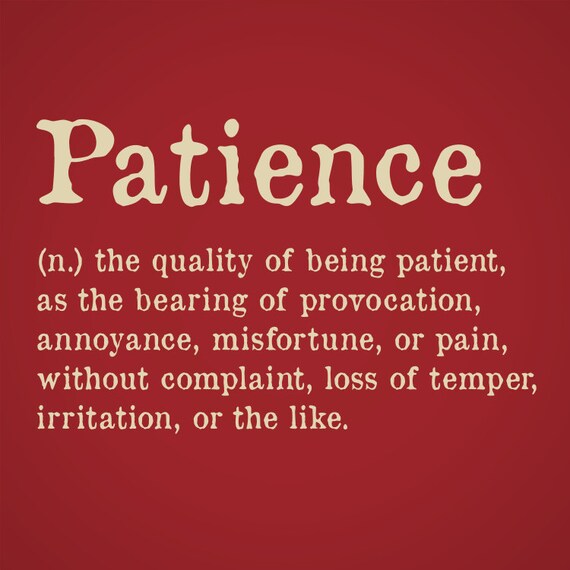 Items Similar To Patience Dictionary Definition Wall Art On Etsy