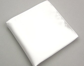 White Pocket Squares.Mens Pocket Square.Wedding Pocket Squares
