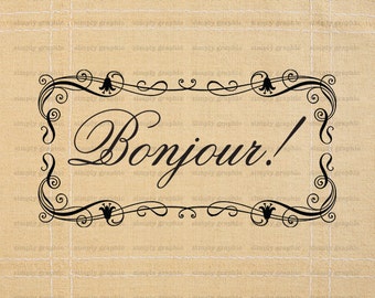 bonjour sign – Etsy