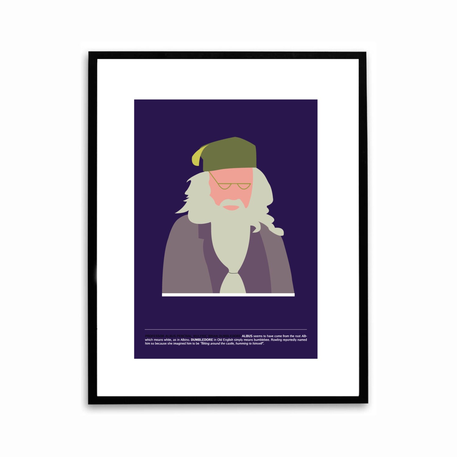 Albus Dumbledore A4 Poster Illustration based on Harry Potter