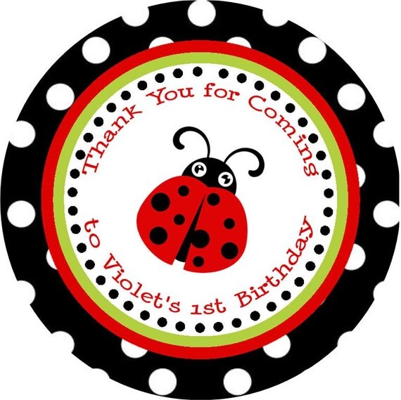 items similar to personalized ladybug tag thank you favor gift tags