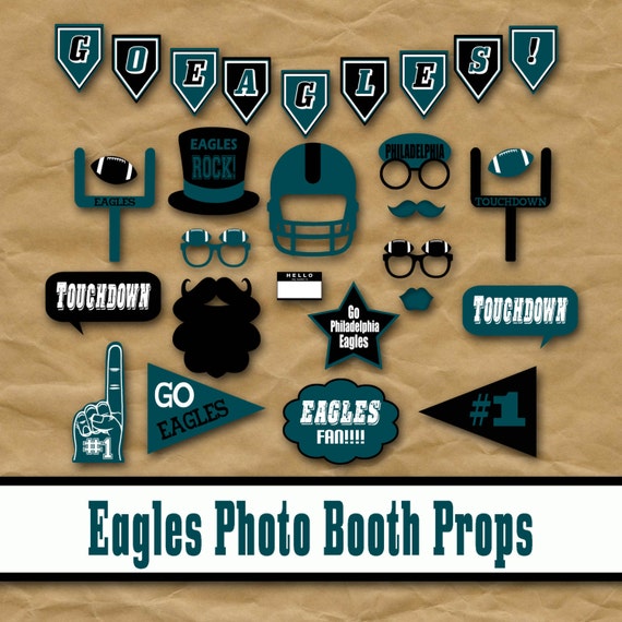 Philadelphia Eagles Football Printable Photo Booth Props