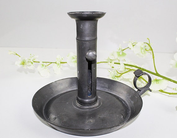 Adjustable Antique Pewter Candle Holder by BrensanVintage on Etsy