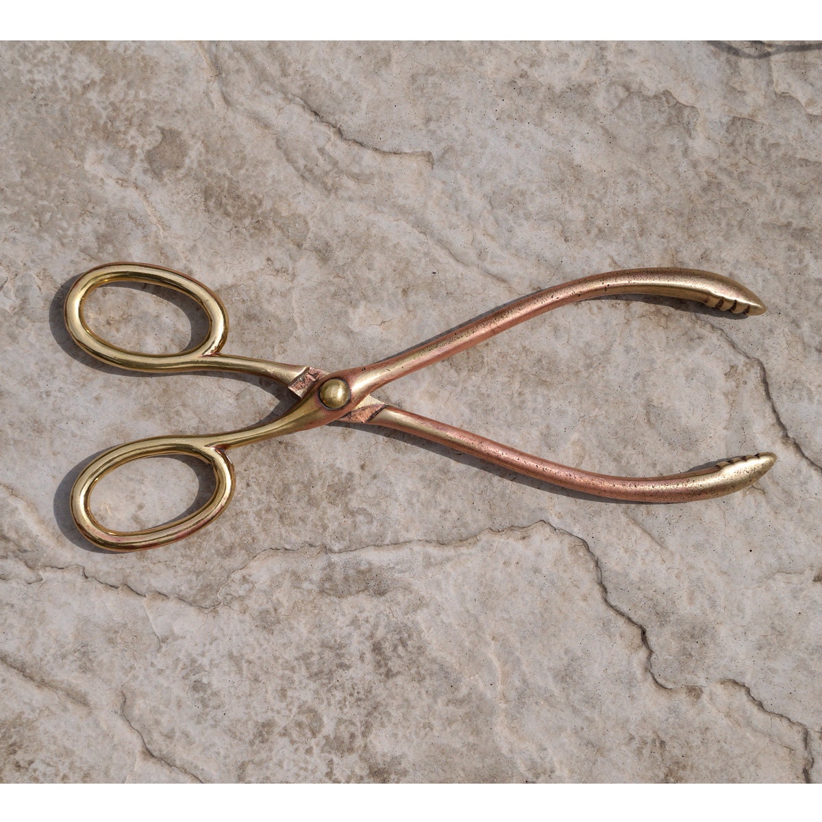 Solid Brass Fire place Tongs Vintage