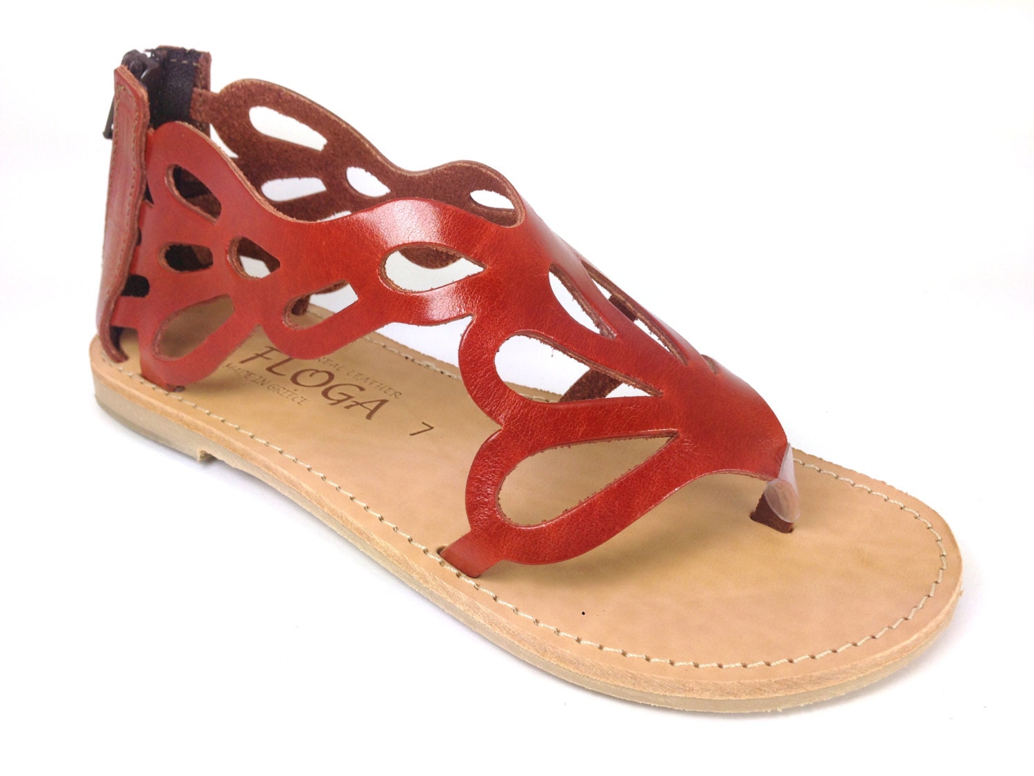 Women's Ancient Greek style leather sandals Chloe by FlogaNewYork