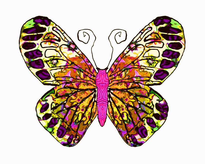 11x14 Meandering Petals Butterfly Print