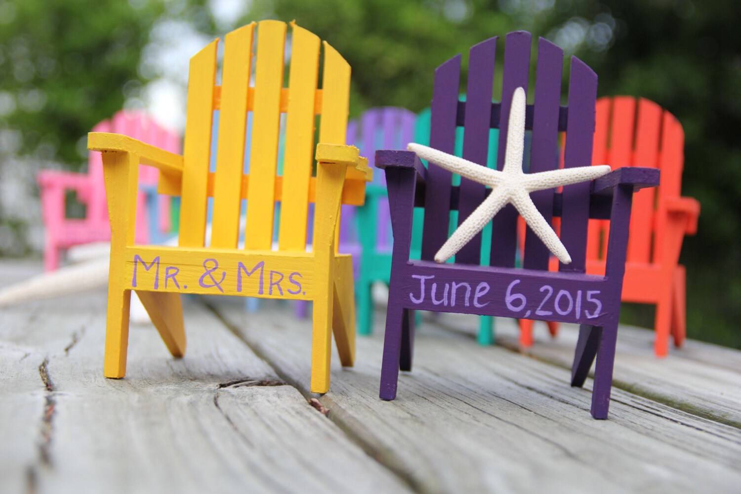 Custom Personalized Miniature Adirondack Chair Cake Topper