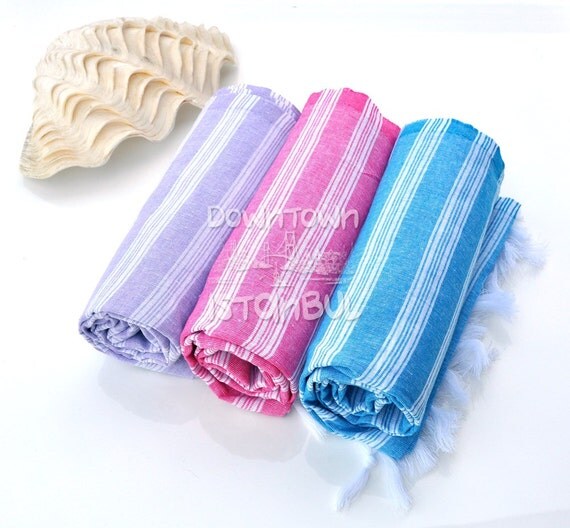 Bath Towel Set of 3 Turkish Towels Fouta Beach Towel