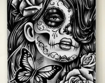 Sugar Skull Tattoo Black And White