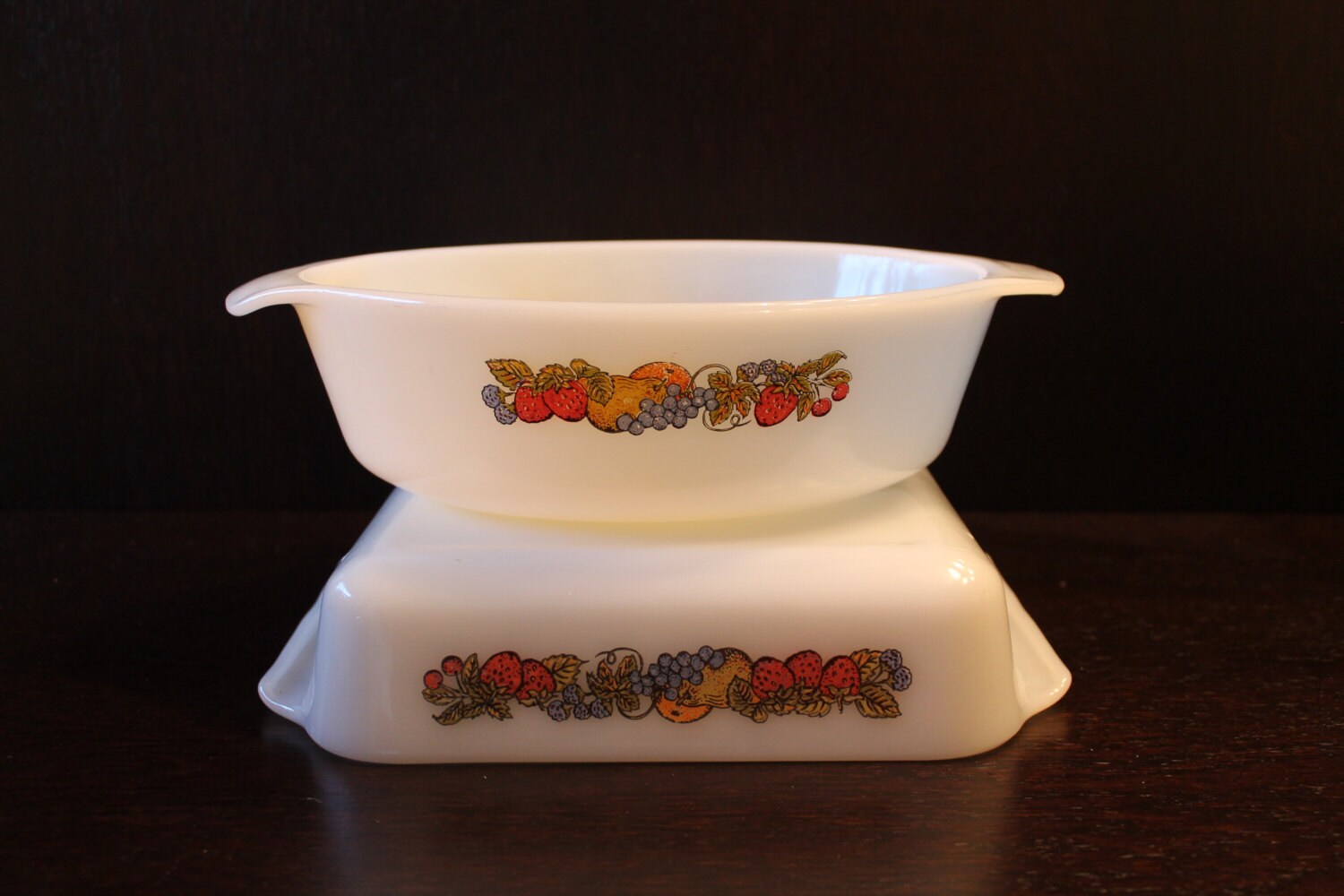 Vintage Fire King Casserole Dishes Natures by CrysCollections