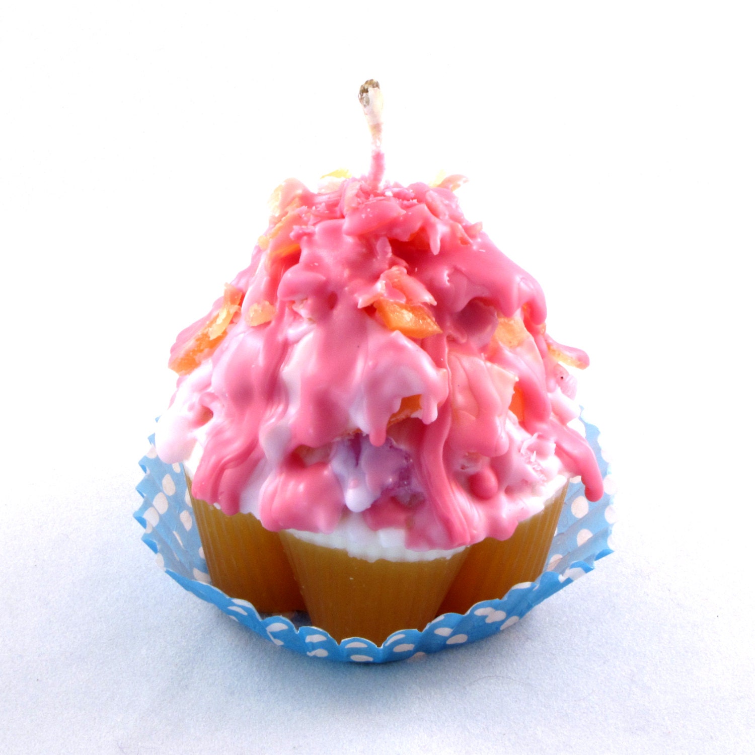 Homemade candle in cupcake shape with several scents