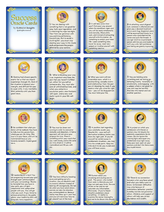 Success Oracle Cards print your own oracle card deck. 44