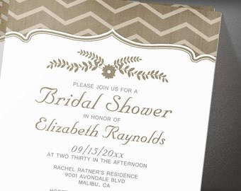 Brown Zigzag Wedding invites