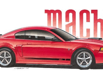 2003 Ford Mustang Mach 1 12x24 inch Art Print by Jim Gerdom