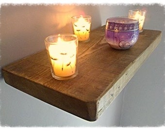 Rustic Pine Wood Floating Wall Shelf / Shelves - Pine, Oak, Whites - ** FREE UK DELIVERY **