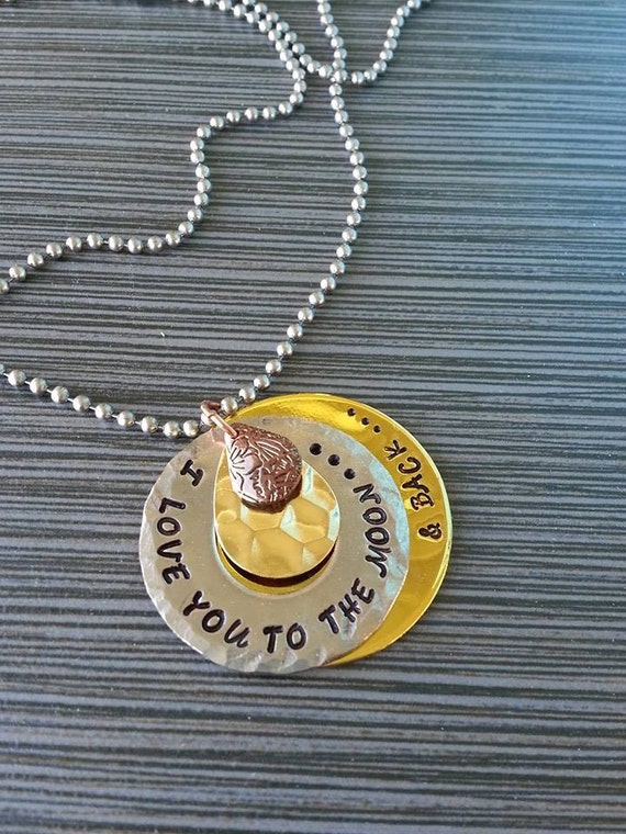 Custom message necklace (with hammered edges)