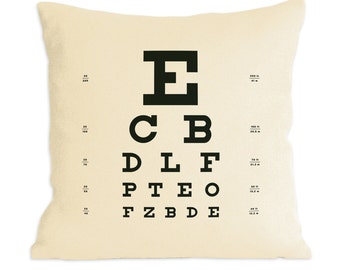 Eye Chart Pillow ~ Organic Hemp/Cotton blend