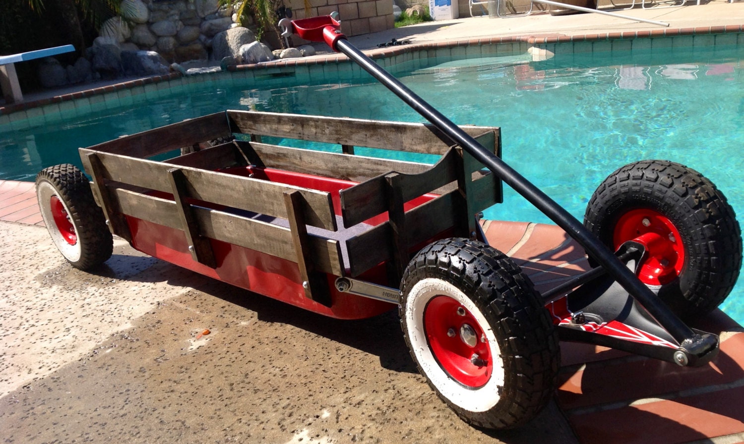 Custom Vintage Rat Rod Lowered Kids Pull Wagon by OffTheWagen