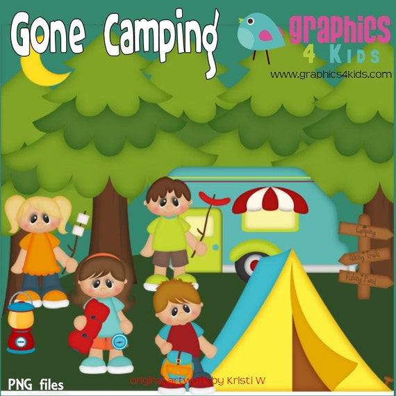 Gone Camping Digital Clipart Clip art for scrapbooking