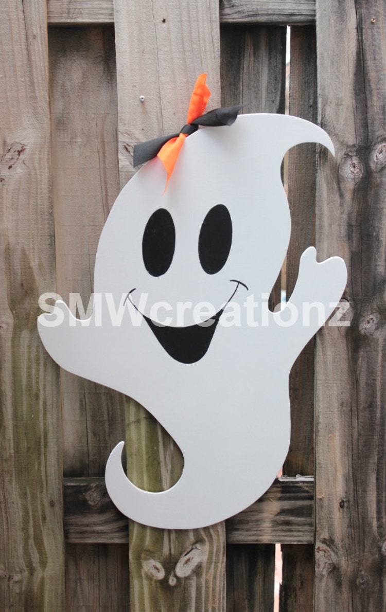 Ghost Door Hanger Halloween Door Hanger/ Wood Cut by ...
