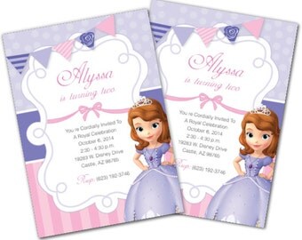 Sofia The First Birthday, Sofia The First invitation, Sofia The First Thank you Card, Disney Princess, Sofia The First (#3)