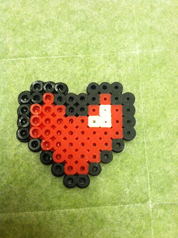 Minecraft Heart Perler Bead Pixel Art