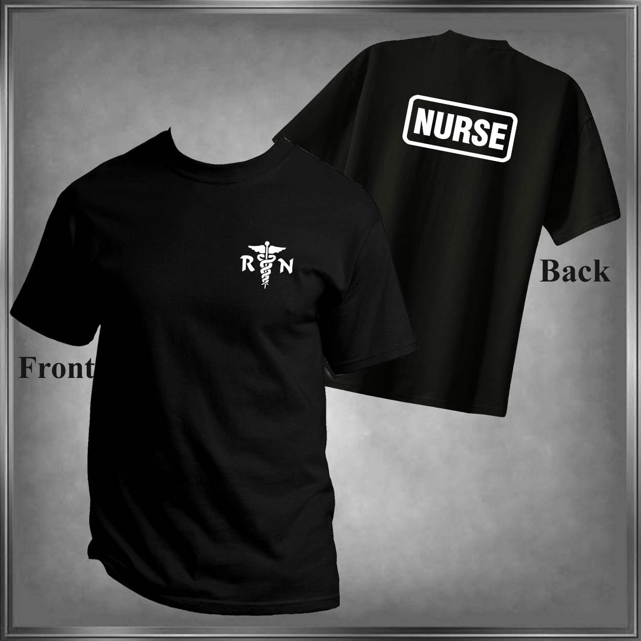 Nursing RN Nurse Logo 2 Sides T Shirt Ladies or Men's