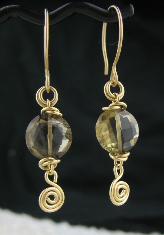 Items similar to Brown Gemstone Earrings, Brown BiColor Brown Stone