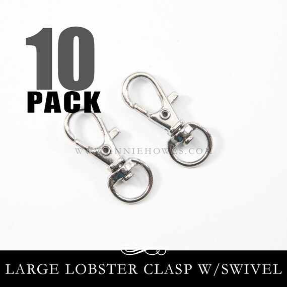 Silver Metal Lobster Clasp Purse Clip. 10 Pack.