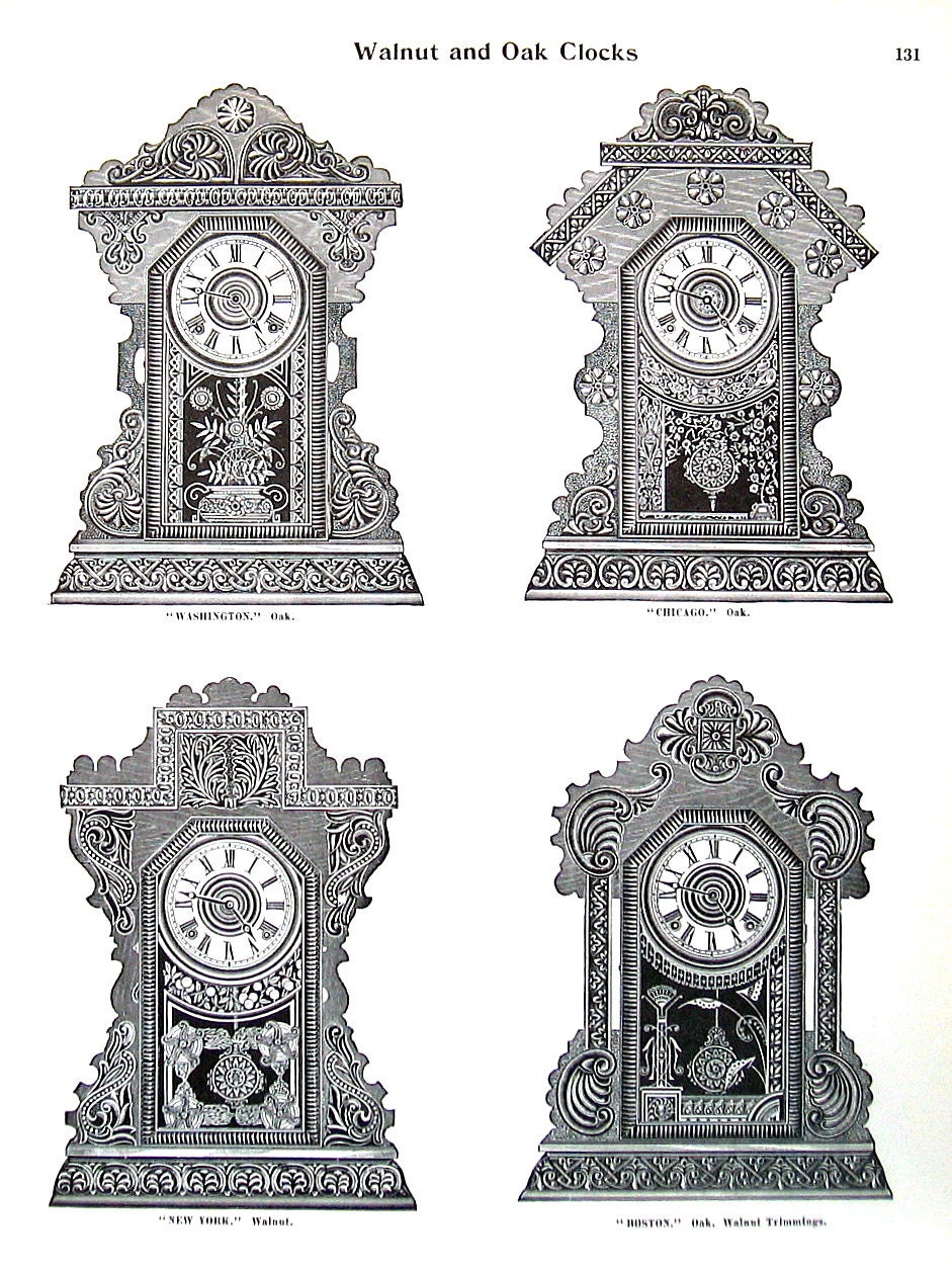 1968 vintage book print walnut and oak clocks antique oak 1968 vintage book print walnut and oak clocks antique oak