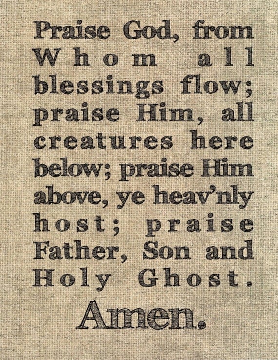 Doxology typography print Christian song lyrics hymn