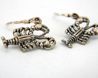 Lobster Earrings Silver Color Dangle Earrings