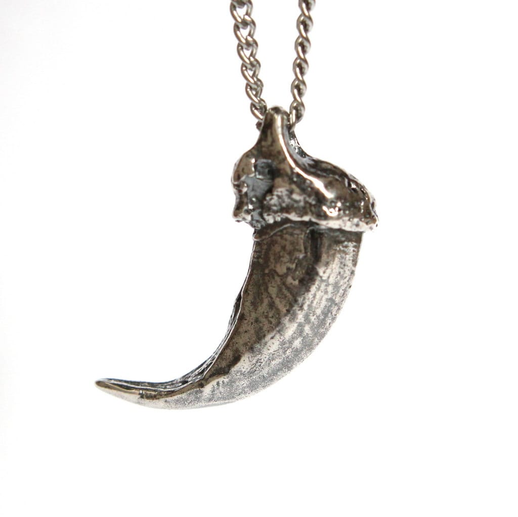 Silver Wolf Claw Necklace Wolf Claw Pendant Necklace 118 by mrd74