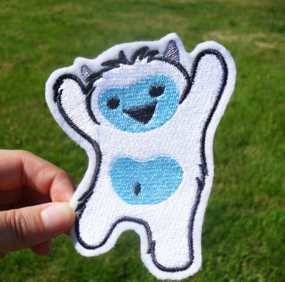 Happy Yeti iron on patch by snuggobums on Etsy