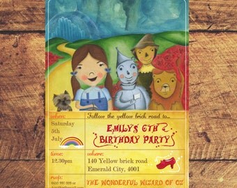 Items similar to PRINTABLE Custom Invitation - Wizard of Oz Party ...