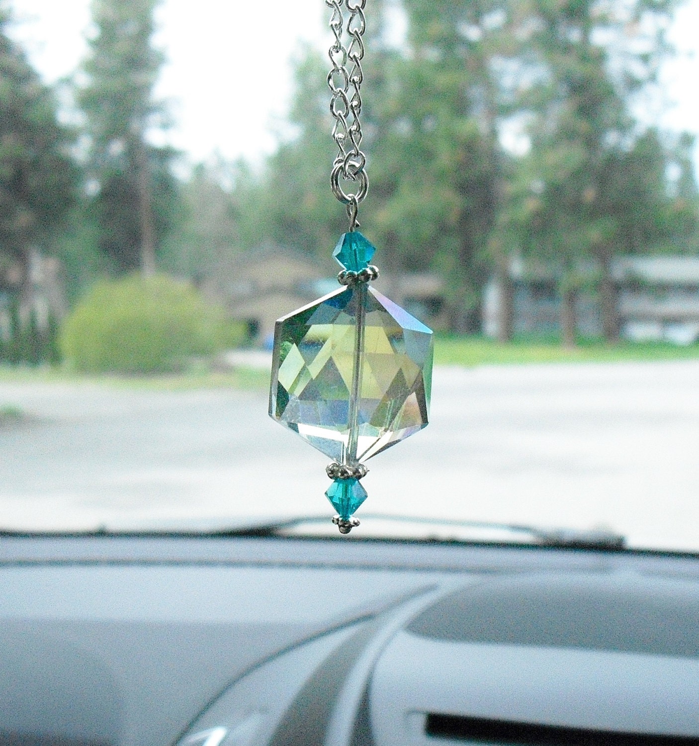 Rear View Mirror Charm Decor Sun Catcher Crystal Accessory