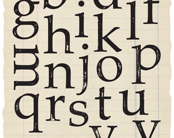 Lowercase Shabby Alphabet rubber stamp collection