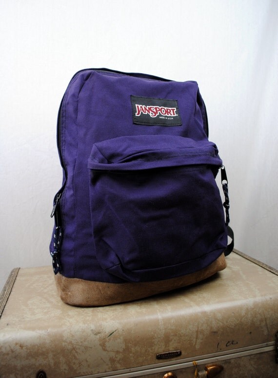 Vintage 1980s Jansport Backpack Leather Bottom