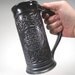Celtic Stein - Black Satin Matte Glaze - Stoneware Pottery - Kitchen, Dinnerware Mug, Weddings, Groomsman Gift, Graduation Gift